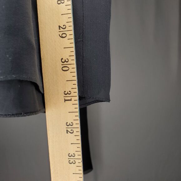 Zola Evening Silk Wide Leg Pants Women 12 Black Chiffon Overlay Romantic Gala - Picture 8 of 11